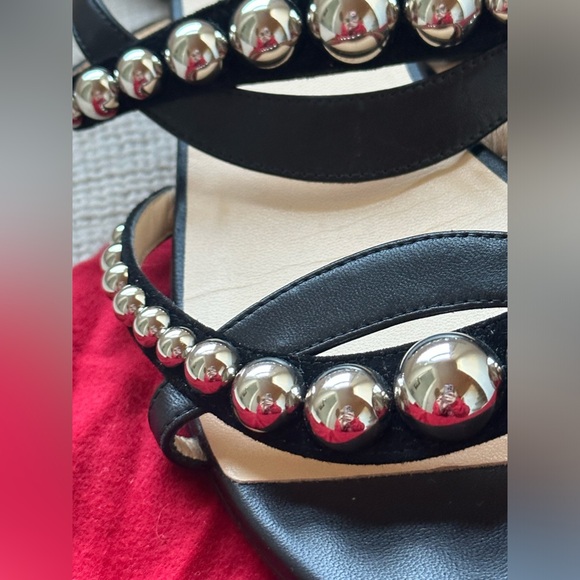 Christian Louboutin GALERIA Studded Ankle Strap Flat Sandals - Picture 4 of 6